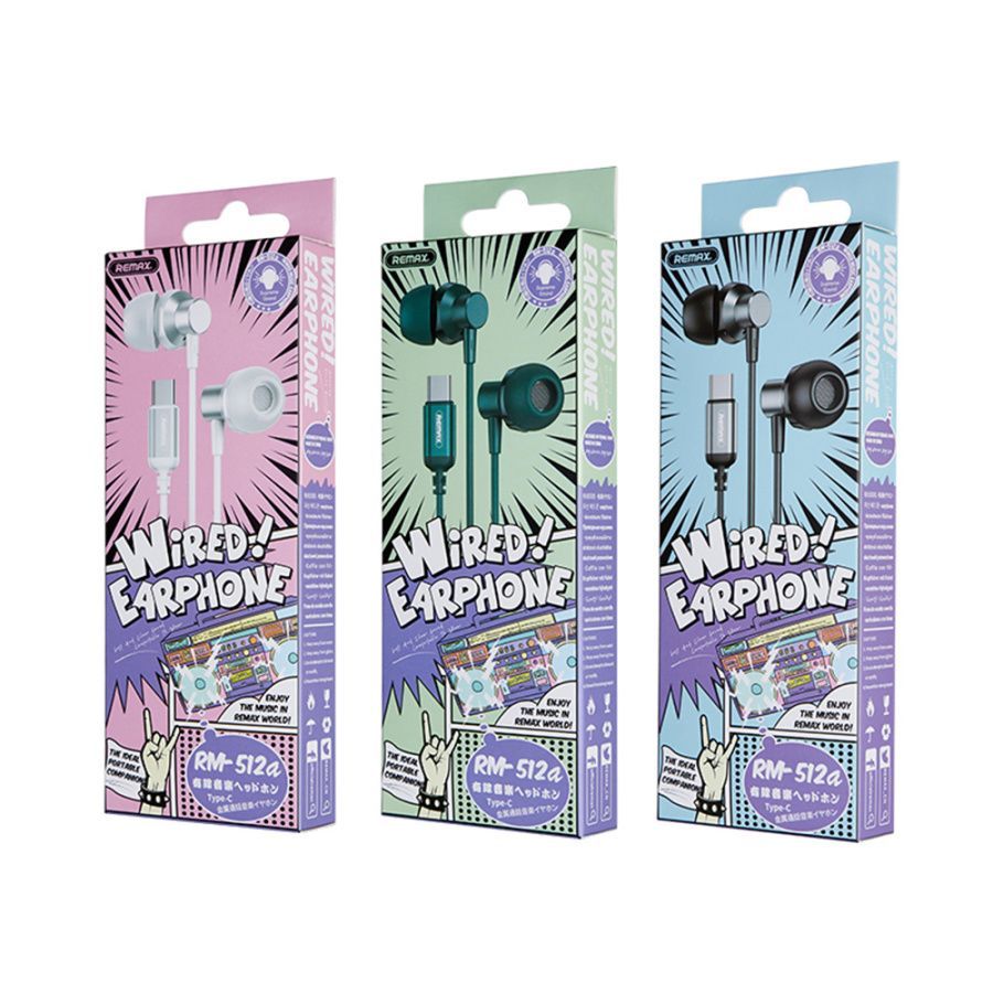 Ακουστικά Remax Type-C RM-512a Μαύρο και Άσπρο