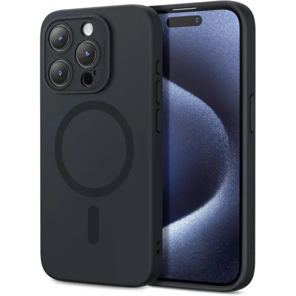 iPhone 16 Pro Max Θήκη Σιλικόνης Μαύρη Mag Cover Silicone Case Black