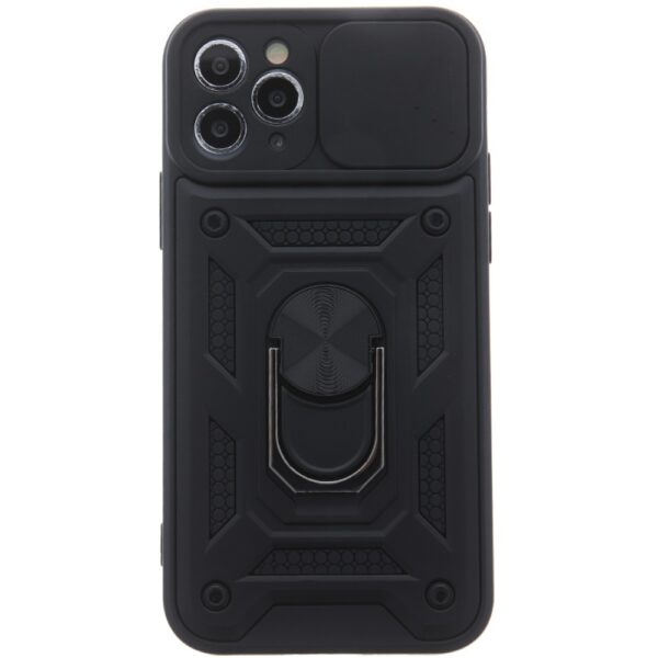 Σκληρή Θήκη Armor Slide Camera Back Cover Με Stand Μαύρη (IPHONE 16 PRO)